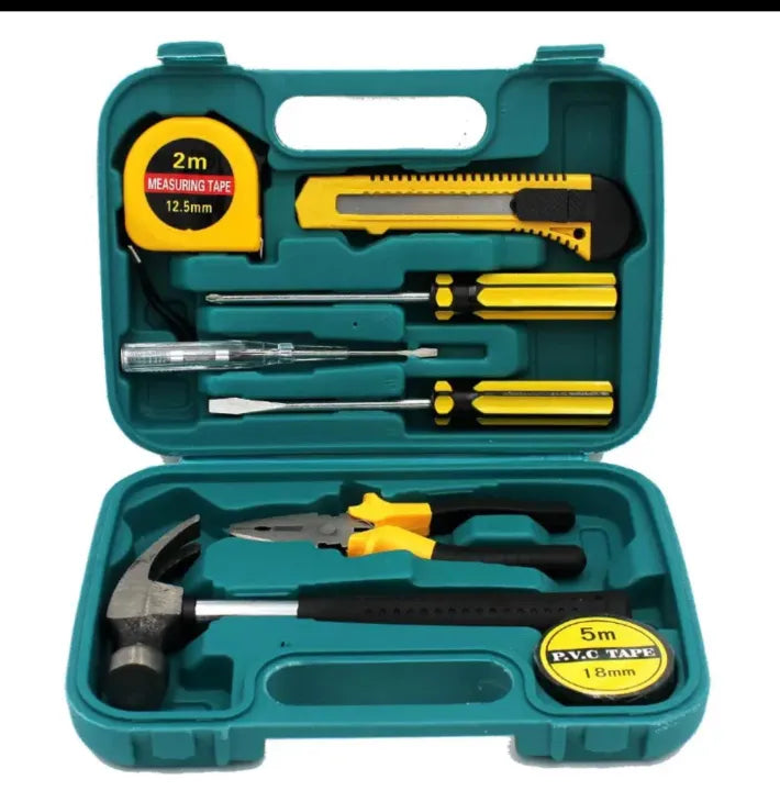 x8 PCS Professional Tool Set with Storage Box | YL-8009A Model | Durable Home Repair & DIY Toolkit | Organized Plastic Storage Box