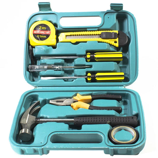 x8 PCS Professional Tool Set with Storage Box | YL-8009A Model | Durable Home Repair & DIY Toolkit | Organized Plastic Storage Box