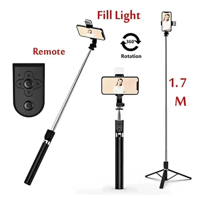 NeePho P170S | Mobile Stand |Selfie Stick | Tripod | Extendable , Bluetooth Remote, Universal Smartphone Mount | Durable Metal Build & Lightweight Design