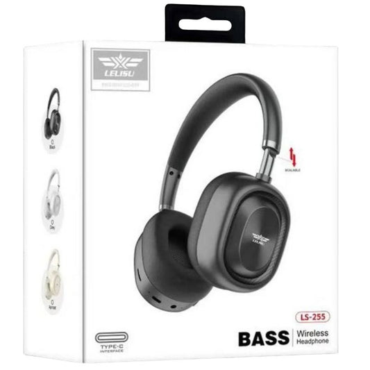 Lelisu LS-255 Wireless Bluetooth Headphones | Heavy Bass Over-Ear Headset with Total Comfort and Type-C Charging Cable