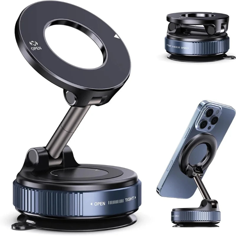 Foldable Magnetic Car Phone Holder Universal | 360° Rotating Suction Mount