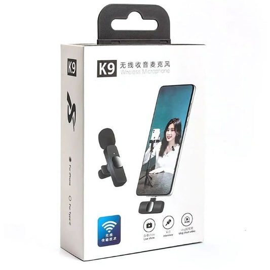 K9 Wireless Collar Microphone | Smart Noise Reduction, Ultra Clear Audio, Plug-and-Play Mic for iOS & Type-C Devices Vlog, Live Stream, & Video