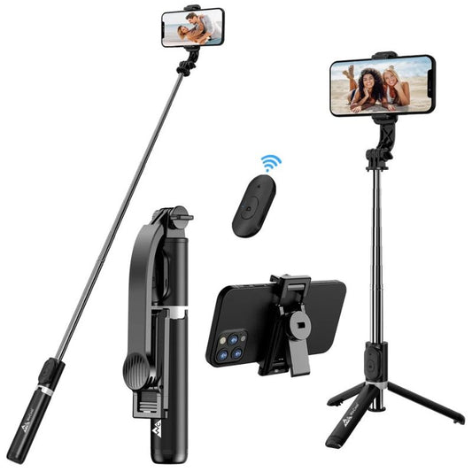NeePho P170S | Mobile Stand |Selfie Stick | Tripod | Extendable , Bluetooth Remote, Universal Smartphone Mount | Durable Metal Build & Lightweight Design