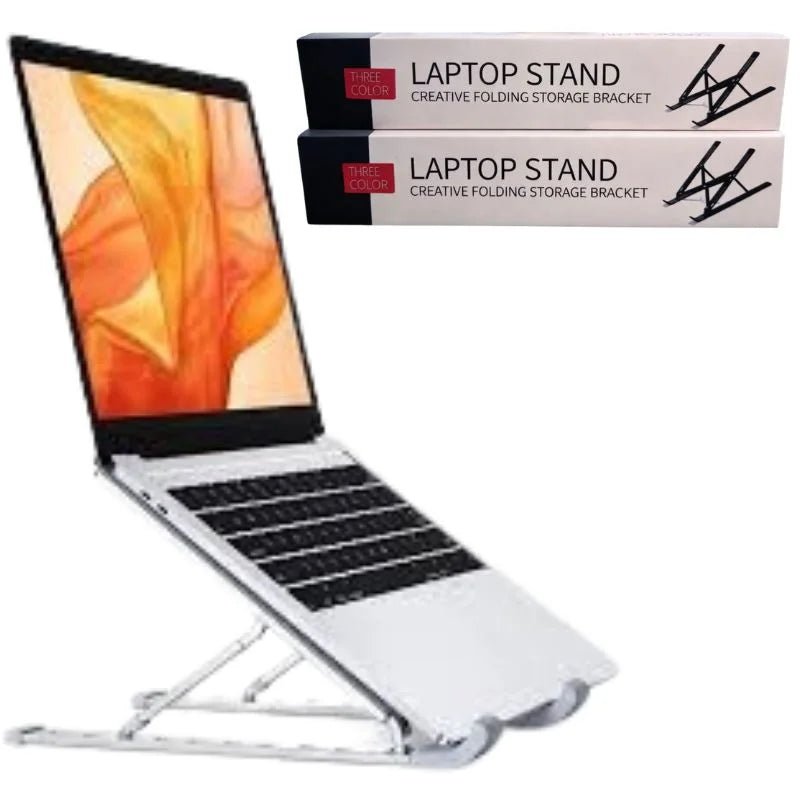 Foldable Plastic Laptop Stand – Lightweight, Portable, Travel Friendly & Adjustable Holder for Home, Desk, Office Uses,