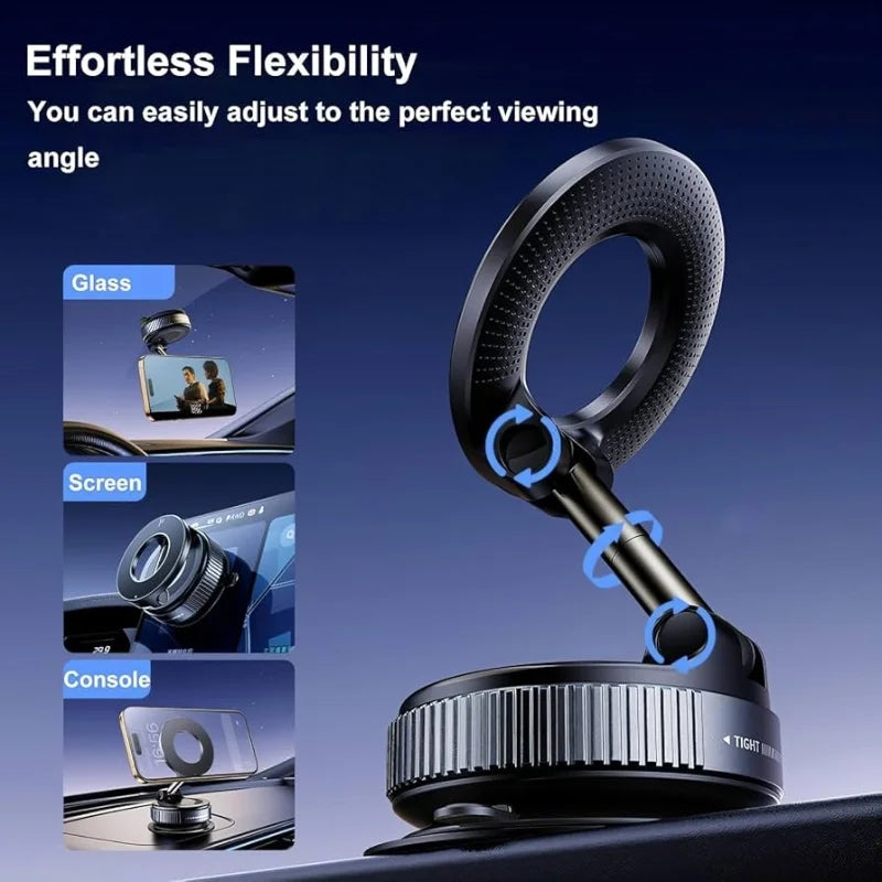 Foldable Magnetic Car Phone Holder Universal | 360° Rotating Suction Mount