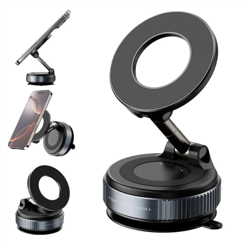 Foldable Magnetic Car Phone Holder Universal | 360° Rotating Suction Mount