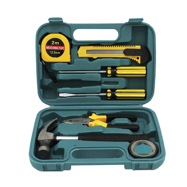 x8 PCS Professional Tool Set with Storage Box | YL-8009A Model | Durable Home Repair & DIY Toolkit | Organized Plastic Storage Box