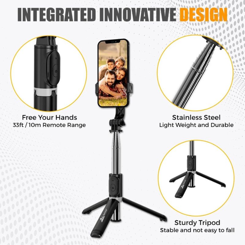 NeePho P170S | Mobile Stand |Selfie Stick | Tripod | Extendable , Bluetooth Remote, Universal Smartphone Mount | Durable Metal Build & Lightweight Design