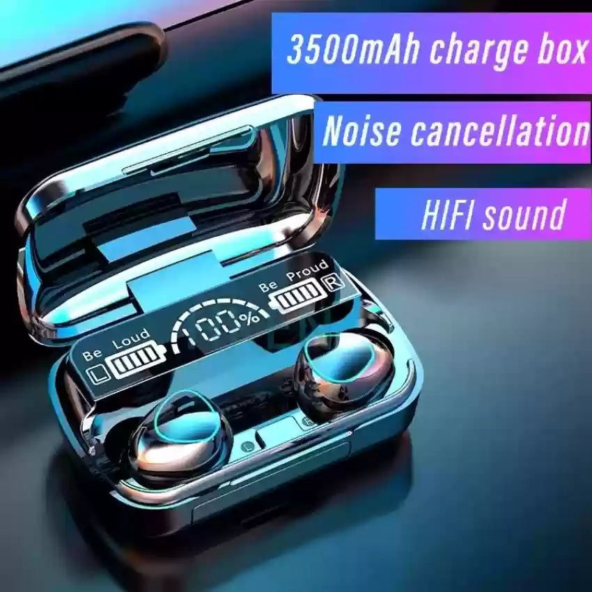 Damix M10 Bluetooth 5.3 Earbuds – Wireless Sports Headphones with LED Charging Case, Touch Control & Extended Battery Life