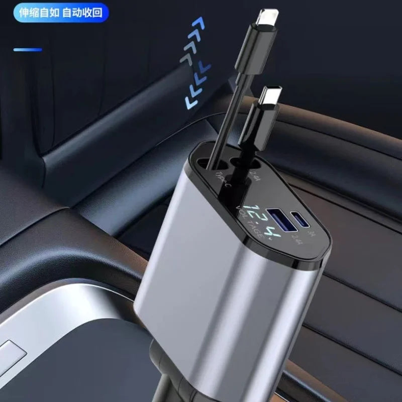 Universal Car Charger 4 in One Multiple Data Cable