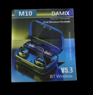 Damix M10 Bluetooth 5.3 Earbuds – Wireless Sports Headphones with LED Charging Case, Touch Control & Extended Battery Life