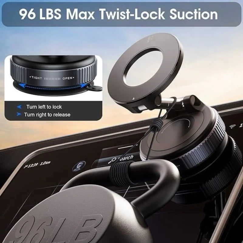 Foldable Magnetic Car Phone Holder Universal | 360° Rotating Suction Mount
