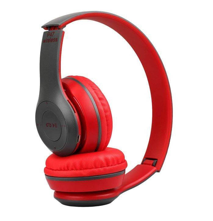 4-in-1  Wireless Headphones P47 | Bluetooth Foldable Headset | Stereo Sound | FM Radio & SD Card Support | Built-in Microphone