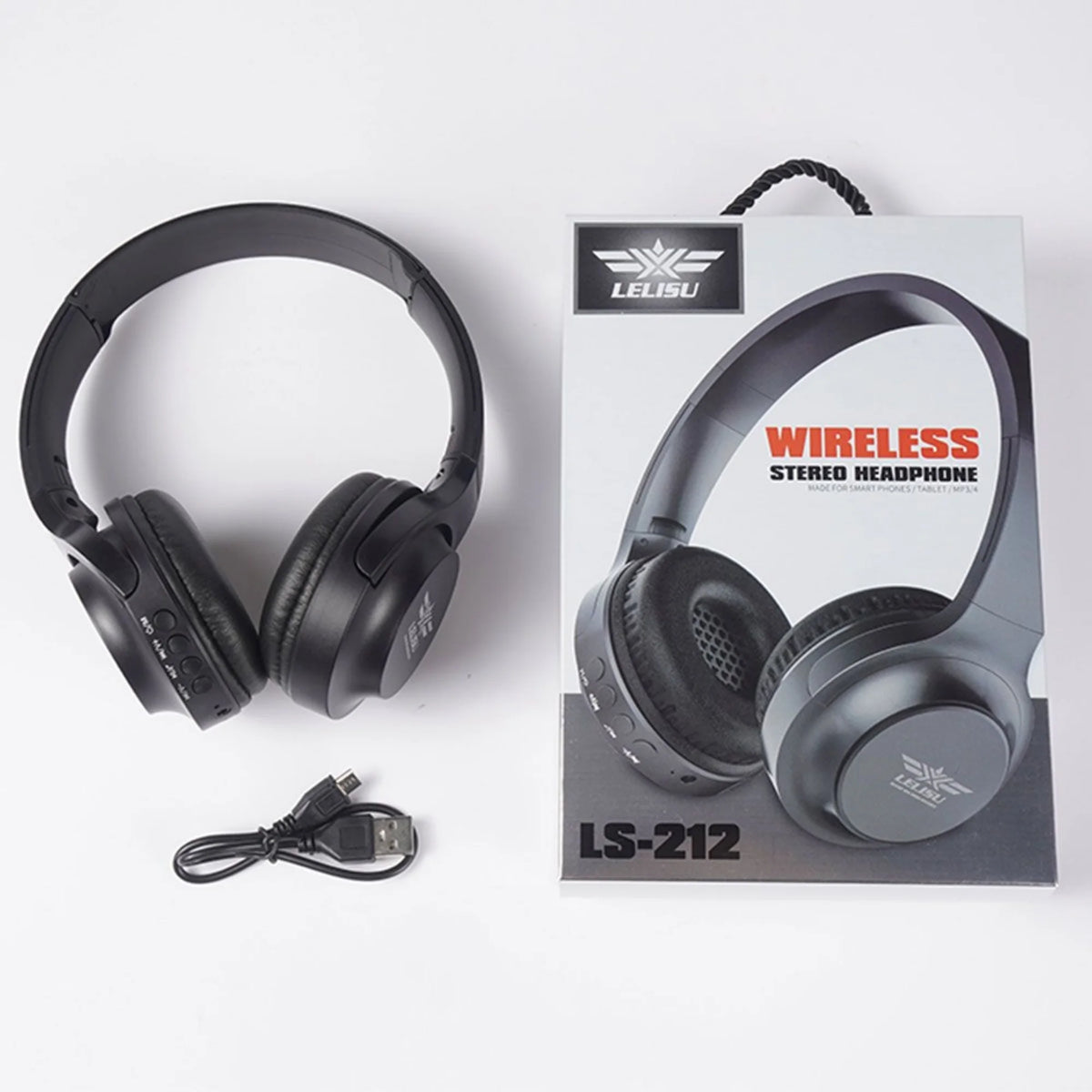 Lelisu LS-212 Wireless Bluetooth Headphones | Deep Bass Over-Ear Headset with Mic for Gaming & Calls