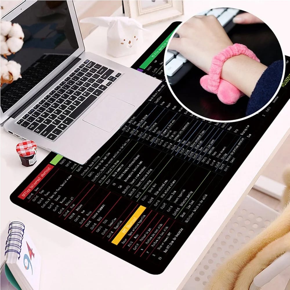 Keyboard Shortcut Keys Mat Mouse Pad for Work, Office, Study Excel, Powerpoint, PPT, Photoshop, MS Office, MS Word