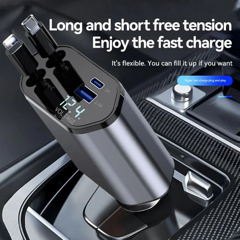 Universal Car Charger 4 in One Multiple Data Cable