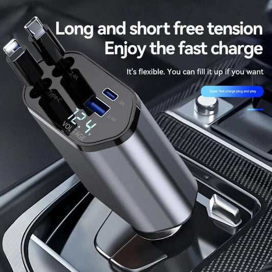Universal Car Charger 4 in One Multiple Data Cable