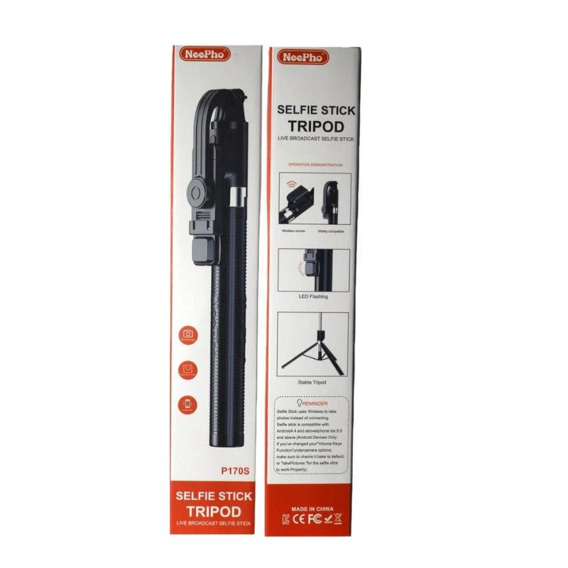 NeePho P170S | Mobile Stand |Selfie Stick | Tripod | Extendable , Bluetooth Remote, Universal Smartphone Mount | Durable Metal Build & Lightweight Design
