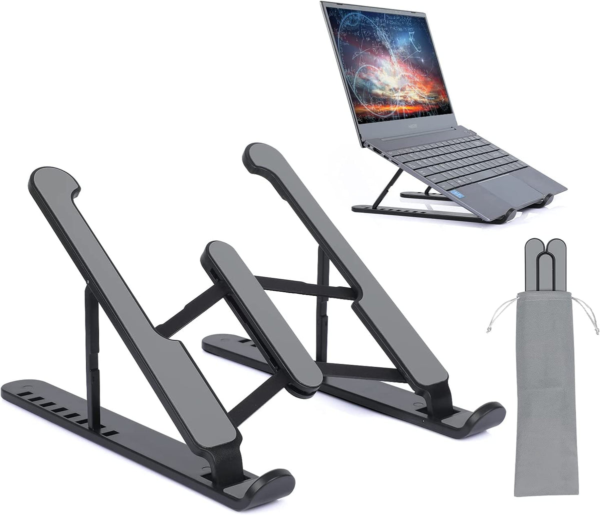 Foldable Plastic Laptop Stand – Lightweight, Portable, Travel Friendly & Adjustable Holder for Home, Desk, Office Uses,