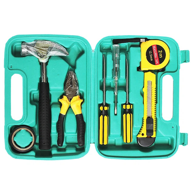 x8 PCS Professional Tool Set with Storage Box | YL-8009A Model | Durable Home Repair & DIY Toolkit | Organized Plastic Storage Box
